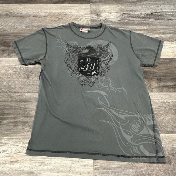 Y2K Chase Authentics JJ 48 Team Lowes Racing Gray Black Mens L Mallgoth T-Shirt - Picture 1 of 9